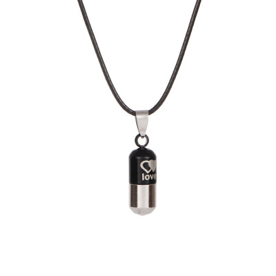 

Unisex Lover Pill Ash Holder Perfume Box Cremation Urn Pendant Necklace Jewelry