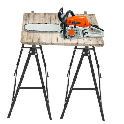 

Greensen 2Pcs Folding Saw Horse Lightweight Trestle Work Bench Stand Portable Cutting Logs Support