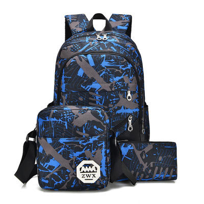 

3PCSSet Oxford Cloth Travel Backpack Shoulder Bag Handbag For Men And Women