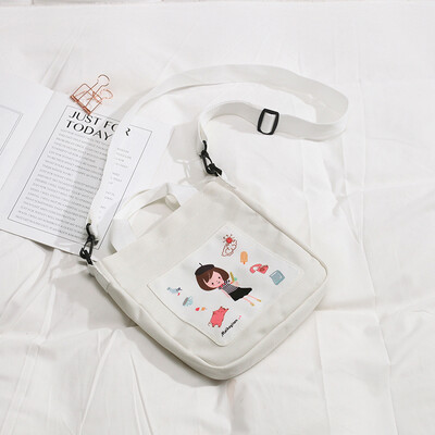 

Summer canvas bag womens bag tide Korean version of Joker Messenger bag ins single shoulder Japanese girls small cloth bag