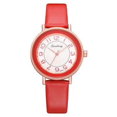 

Simple business womens digital watch high quality PU leather alloy quartz watch