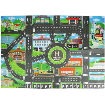 

83x58cm City Parking Lot Roadmap Map Road Signs Model Car Climbing Mats Toy