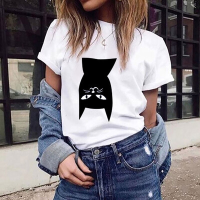 

Starmoon Women Girls Plus Size Lips Cat Print Shirt Short Sleeve T Shirt Blouse Tops