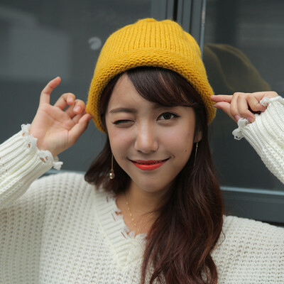 

Hat Lady Autumn Winter Korean Edition 100-band Wool Hat Student Street Warm Knitted Hat Leisure Ear Protector Head Cap Male