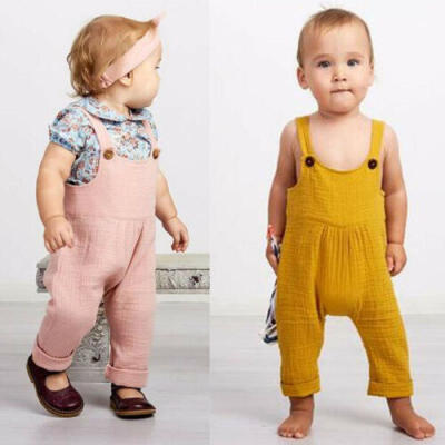 

UK Newborn Kids Baby Boy Girl Solid Sleeveless Romper Summer Clothes Jumpsuit