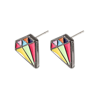 

Cartoon Pattern Earrings Multicolored Six-pointed Star Stud Earrings