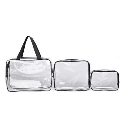 

Hot 3pcs Clear Cosmetic Toiletry PVC Travel Wash Makeup Bag