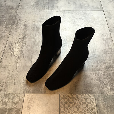 

Fairy wind boots girls spring&autumn single boots fashion thick heels temperament high heels elastic hosiery boots high
