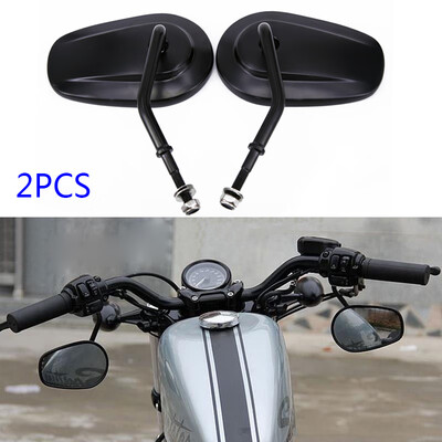 

1Pair &R Black Rearview Side Mirrors for Harley Sportster Heritage Softail Dyna