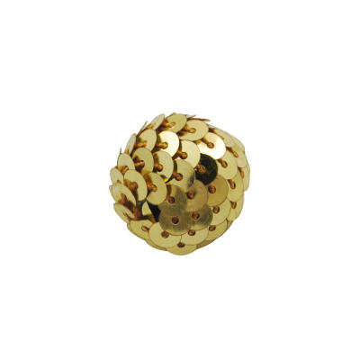 

Handmade Woven Beads Acrylic Bead wrapped with Paillette Round Gold 22x20mm Hole 3mm