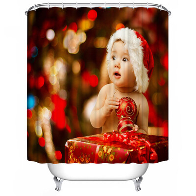 

Gobestart Christmas Waterproof Polyester Bathroom Shower Curtain Decor With Hooks New C