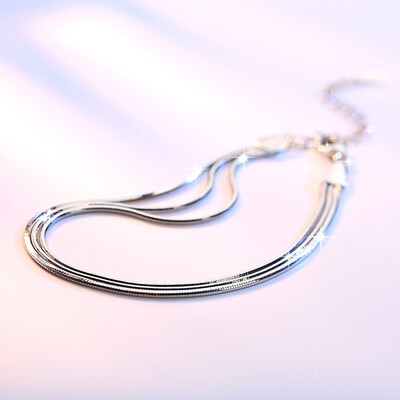 

Hot Octagonal Snake Bone Silver-plated Bracelet Female Hand Jewelry Korean Fashion
