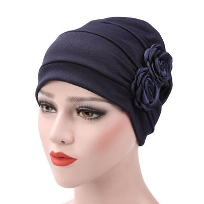 

Women\s Rose Flowers Muslim Beanie Cap Snood Cancer Hat for Chemo Hair Loss