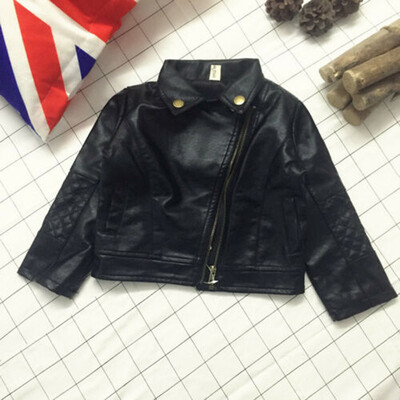 

Toddler Girls Black Faux Leather Warm Biker Jacket Coat Age 2 3 4 5 6 7 Y