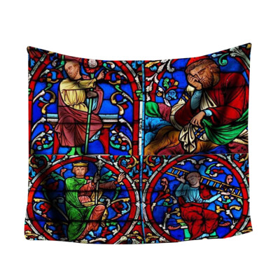 

Gobestart Colorful Print Tapestry Art Room Notre Dame Wall Hanging Tapestry Art Nature