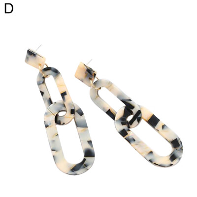 

Fashion Dual Ellipse Loops Acrylic Ear Drop Party Charm Jewelry Women Earrings