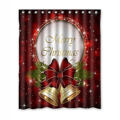 

Gobestart Christmas Waterproof Polyester Bathroom Shower Curtain Decor With Hooks 60x72