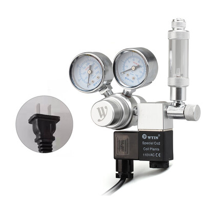 

12V Output Voltage Aquarium CO2 Regulator CO2 Pressure Regulator with Solenoid Large Double Pressure Gauge Bubble Counter & Check