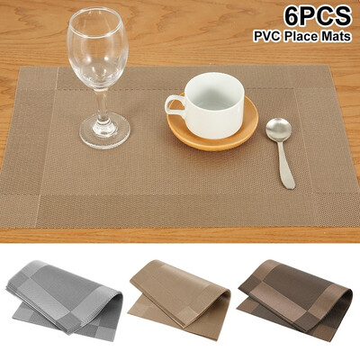 

16PCS Practical PVC Dining Table Place Mat Tableware Pad Coaster Coffee Tea Placemat Kitchen Tool