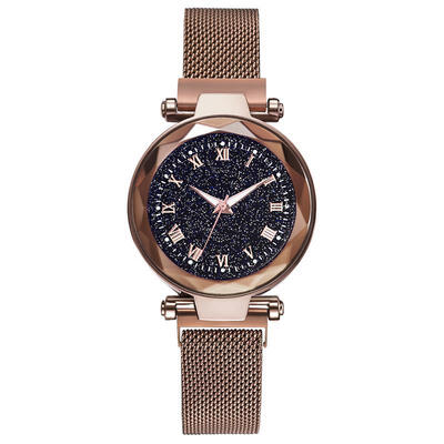 

Women Luxury Starry Sky Watch Mesh Band Stainless Steel Quartz Wristwatch Magnet Fashion Business Watches Ladies Drress Clock