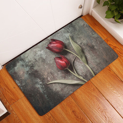 

Toponeto Vintage Floral Non-skid Porch Door Rug Floor Mat