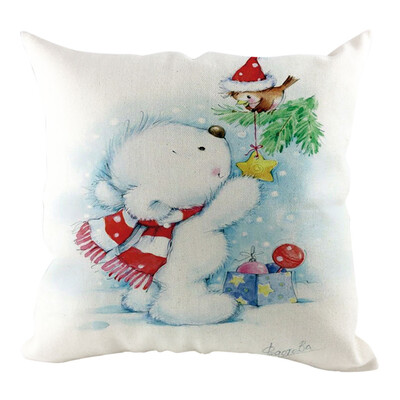 

Siaonvr Christmas Pillow Cover Pillowcases Decorative Sofa Cushion Cover Home Decoration