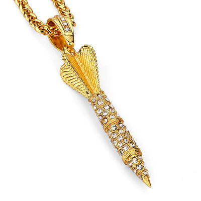 

Diamond Alloy Pendant Full Diamond Pendant Heavy Rocket Dart Man Hiphop Necklace
