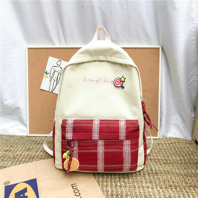 

Ins Wind Backpack Female College Students Backpack Korean High School Girls Backpack Campus Joker Simple Tide