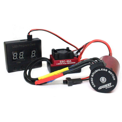 

Tailored S3650 3100KV Brushless Motor60A ESC Program Card Combo For 110 RC Car Truck