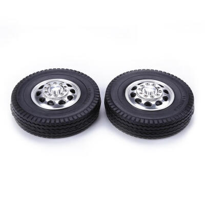 

2pcs FrontRear Truck Wheel Rubber Tire for 114 Tamiya Remote Control Car