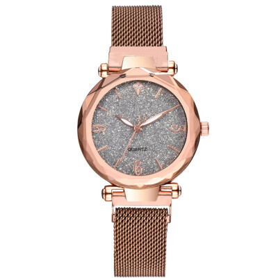 

Best Selling Women Watches Rose Starry Sky Dial Ladies Quartz Wristwatch Featured Mesh Belt Strap Clock Gift Reloj Mujer50