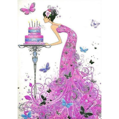 

5D DIY Full Drill Diamond Painting Pink Girl Cross Stitch Embroidery Kits