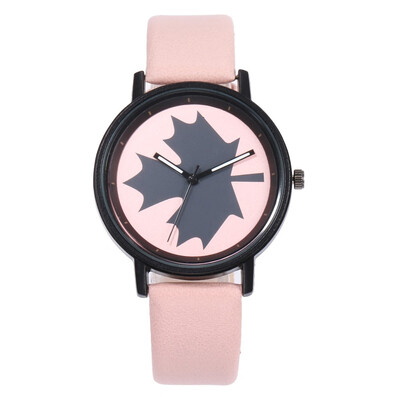 

Creative Maple Leaf Fashion Style Small Dial Womens Watch High Quality Relogio Feminino Wristwatch Clock Current Popular