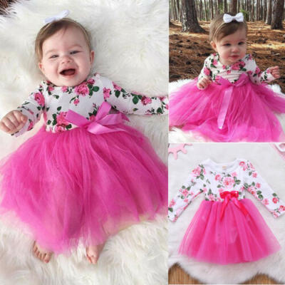 

AU Stock Newborn Baby Girls Tulle Dress Infant Romper Jumpsuit Clothes Outfits