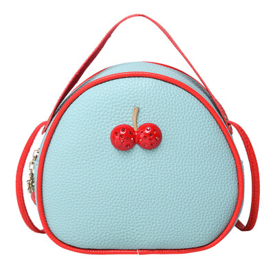 

Women Fashion Litchi Grain Cherry Color Block Shoulder Bag Crossbody Purse Pouch