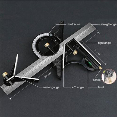 

Combination Tri Square Angle Finder & Protractor Level Adjustable Measure Kit