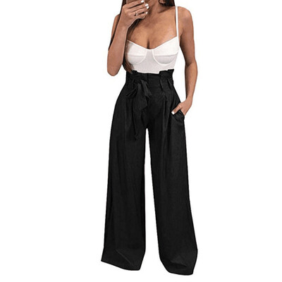 

Hot Fashion Womens Wide Leg Pants Loose Baggy Casual Pocket Long Trousers M2XL