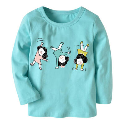 

Spring Girls Cartoon Figures Long Sleeve T-shirt Soft Tops Home Clothes