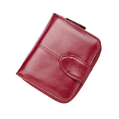 

PU Leather Zipper Wallet Short Coin Purse Card Holder Bag For Women