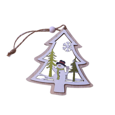 

Tailored 1PC New Christmas Tree Ornaments Hanging Xmas Tree Party Decor 3D Wooden Pendant