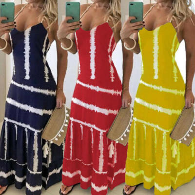 

Womens Maxi Boho Dress Floral Summer Beach Cocktail Evening Party Long Sundress