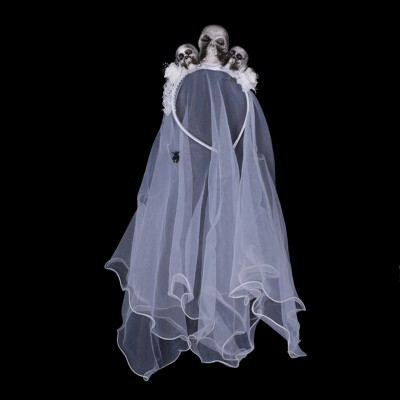 

New Hot Skull Decoration Mesh Stitching Bride Headband Novel Design Halloween mesh stitching headband Costume Accessory