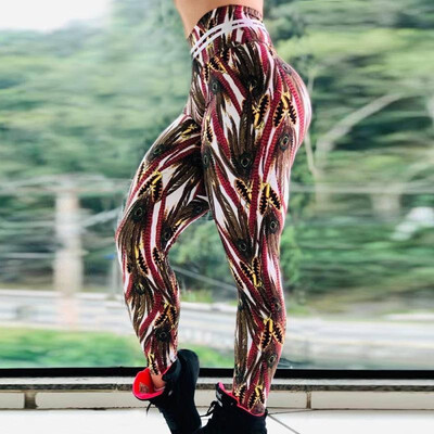 

Amazon cross-border exclusive burst pants with leaves printed hips leggings yoga pants sweatpants Picture