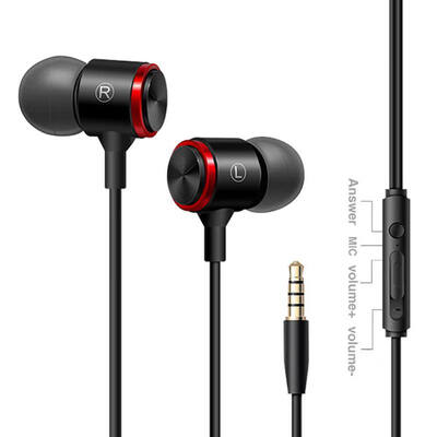 

Sports Waterproof Sweatproof Wired Earphones Metal Subwoofer Headset Wire Control Earplugs for Xiaomi SamSung HuaWei PC Laptop