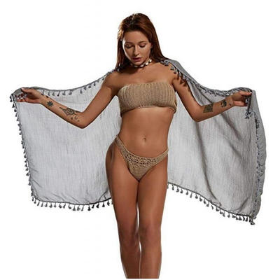 

New Sheer Beach Sarong Pareo Dress Mini Wrap Skirt Women Swimwear Bikini Cover Up
