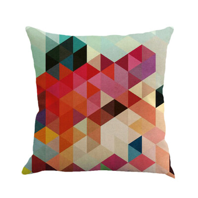 

〖Follure〗Geometry Painting Linen Cushion Cover Throw Pillow Case Sofa Home Decor