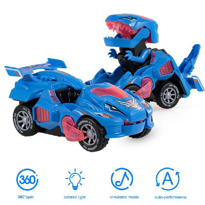 

Pull Back Dinosaur Cars Dinosaur Car Toys Transformable Dinosaur Pull Back Car Toy Electric 360°Spin with Light Music Action Walki