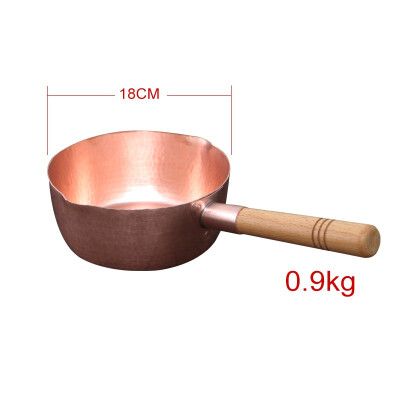 

Copper snow pan milk pot instant noodles pot fruit pulp pot Japanese style food supplement cooker induction cooker wooden handle s