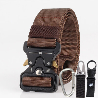 

New 38cm Tactical Military Belts Nylon Belts Alloy Automatic Insert Metal Buckle SWAT Combat Training Belt Waist Belt