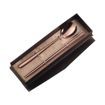 

Tableware Set Cartoon Gift Box Portable Heat Insulated Polished Spoon Chopsticks Stainless Steel Flatware Dinnerware Kit